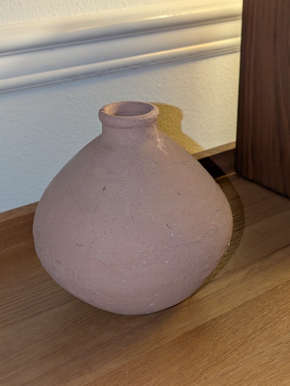 Handcrafted Brown Terra Cotta Vase - Rustic Home Art